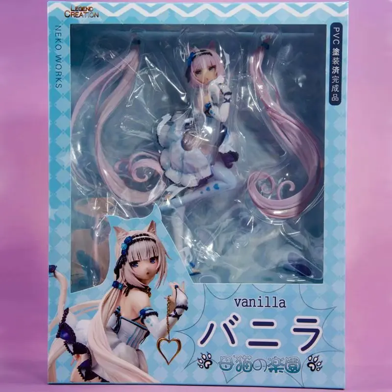 24cm อะนิเมะ nekopara รูปช็อคโกแลตวานิลลาตุ๊กตาขยับแขนขาได้สไตล์แมวพีวีซีแบบคงที่ของเล่นของขวัญตุ๊กตาแมวแม่บ้านร้านเปิดแล้ว! CH