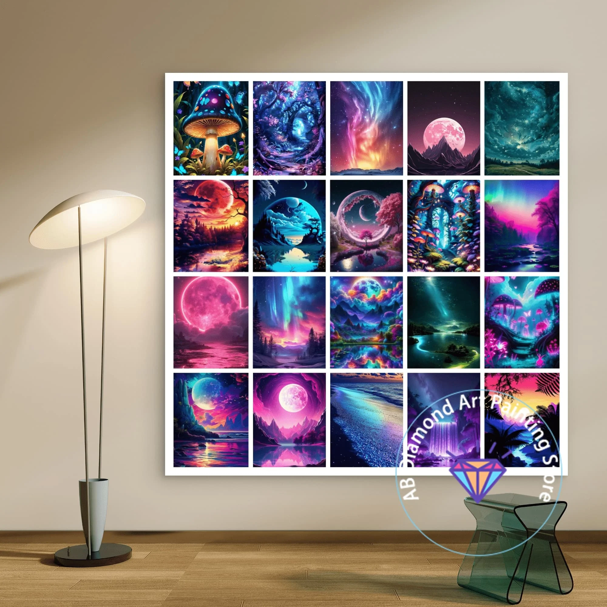 

Natural Scenery Moonlight Aurora AB Diamond Painting Kit Diamond Embroidery Cross Stitch Handmade Art Crafts Home DecorDecor