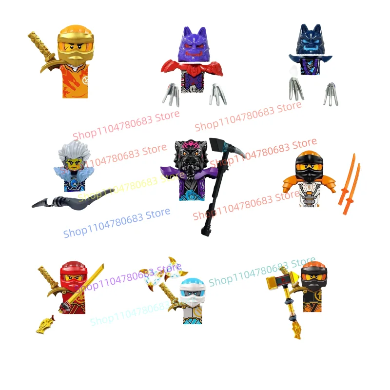 MOC اللبنات وولف كينج نينجا التجمع نموذج تمثال أنيمي عناصر التلفزيون لعبة رئيسية هدية عيد تحصيل