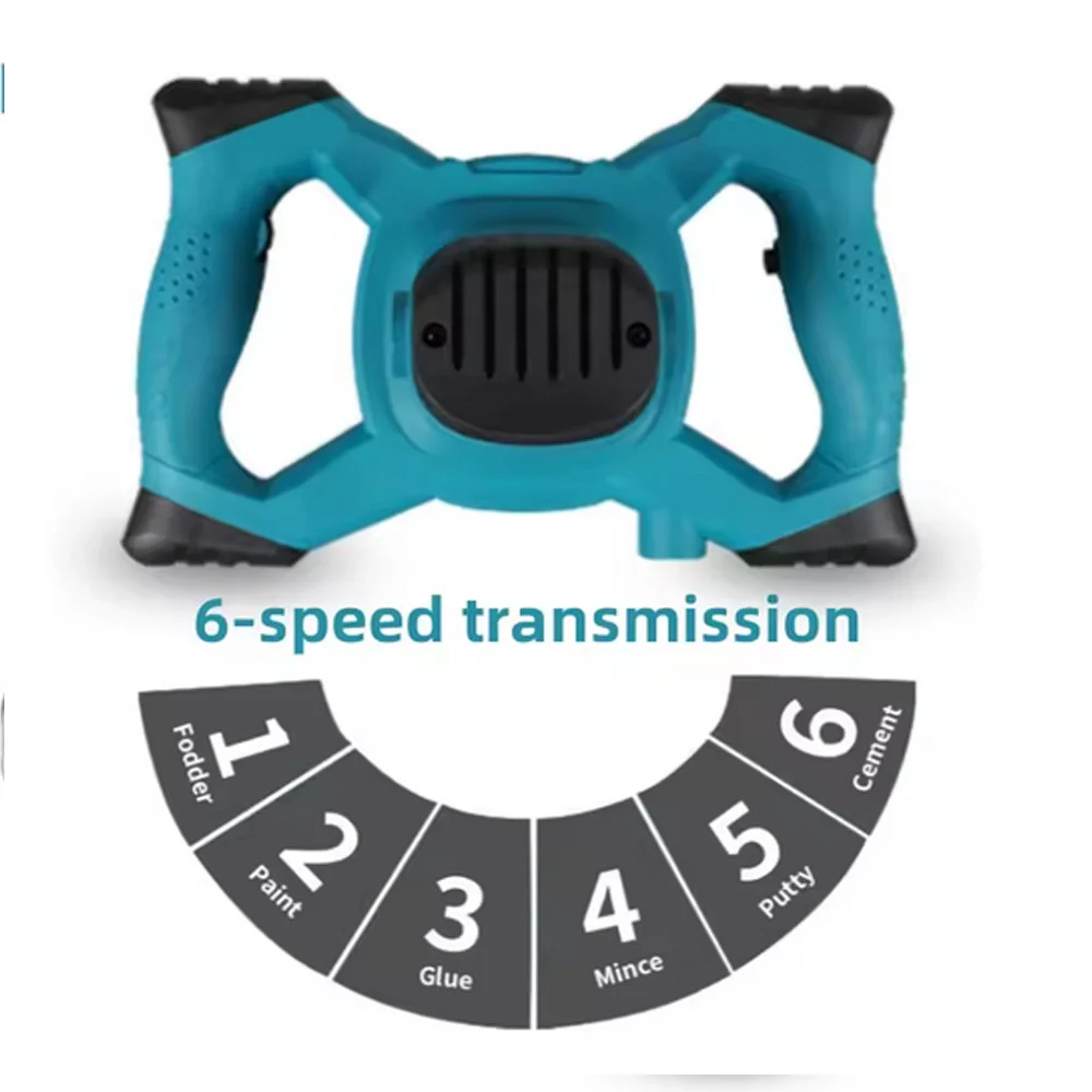 

Cordless Electric Concrete Mixer with 6 Gear Brushless Handheld Mud Mixer for Motar,Paint, Grout, Plaster,For makita 18v battery