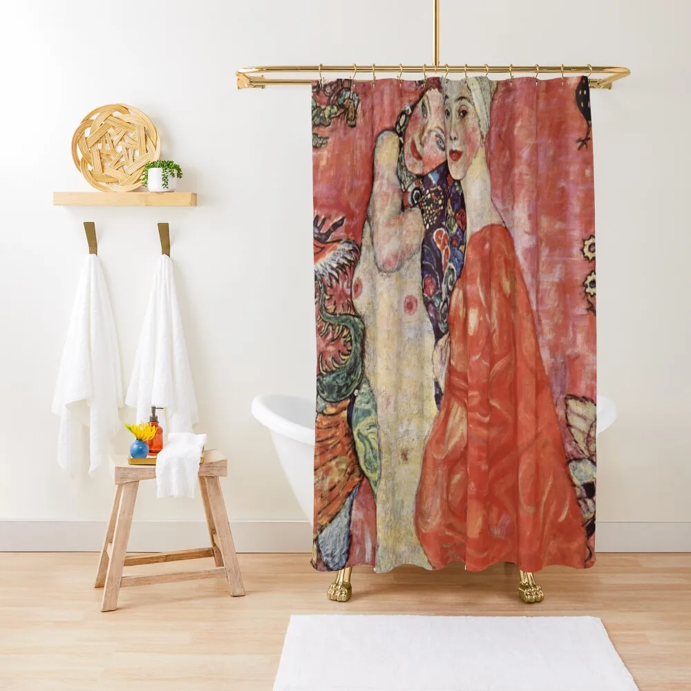 

Girlfriends by Gustav Klimt - Art Nouveau Symbolism Shower Curtain Funny Shower Bathtub For Bathroom Curtain