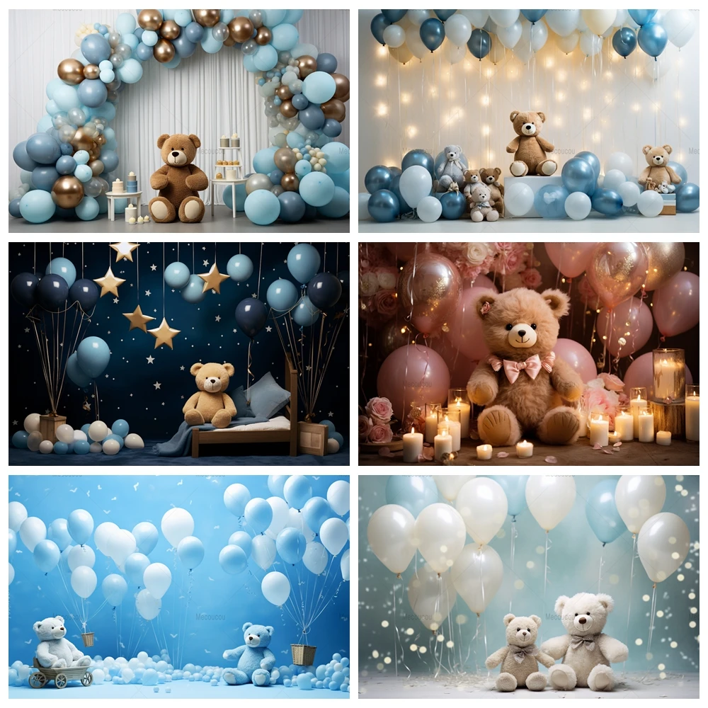 Kid Backdrops For Photography Teddy Bear Baby Shower Customized Poster Birthday Party Photocall Photographic Background