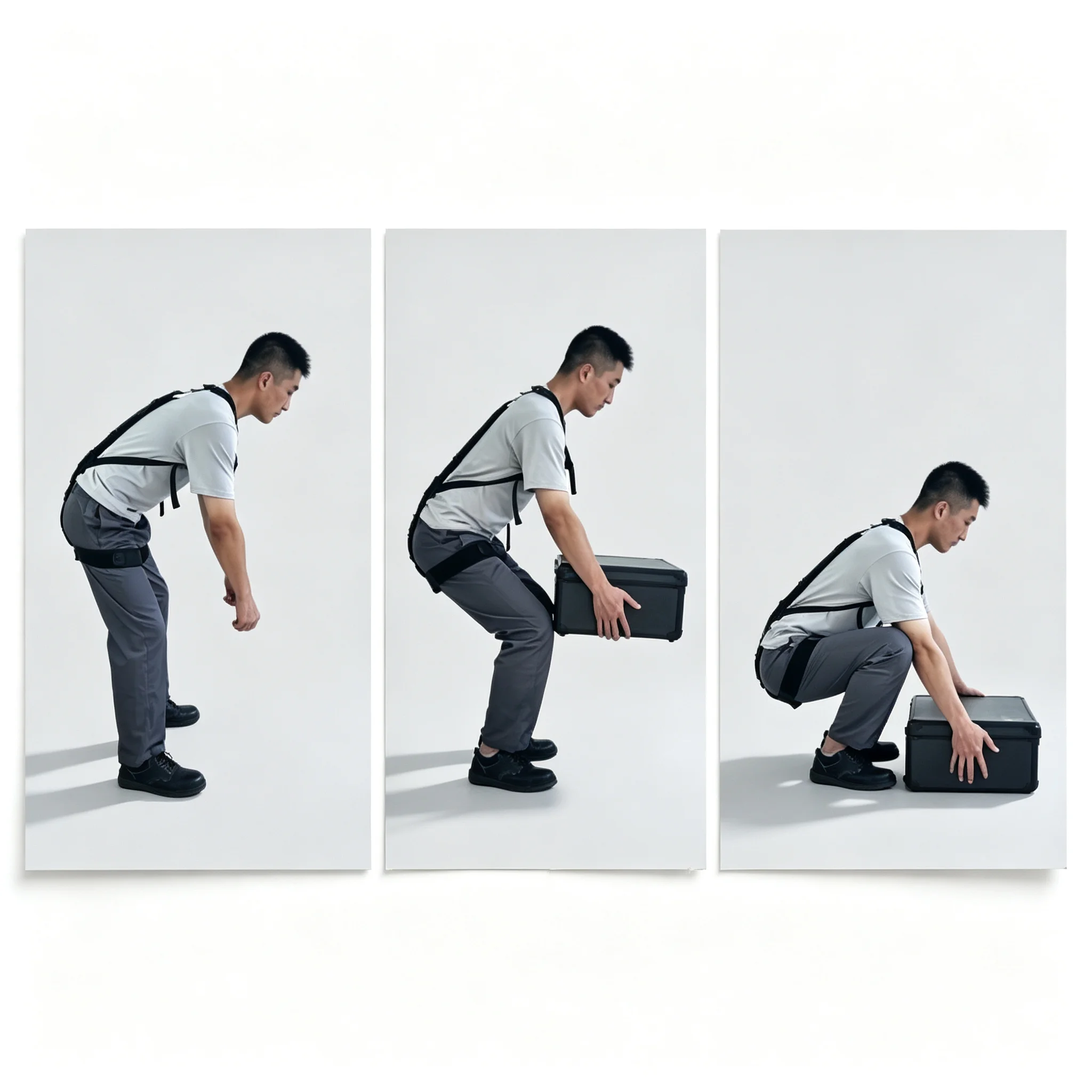 No Power Required Back Support Exoskeleton Swing Mechanism Reduce Waist Strain For Logistics Construction Workers