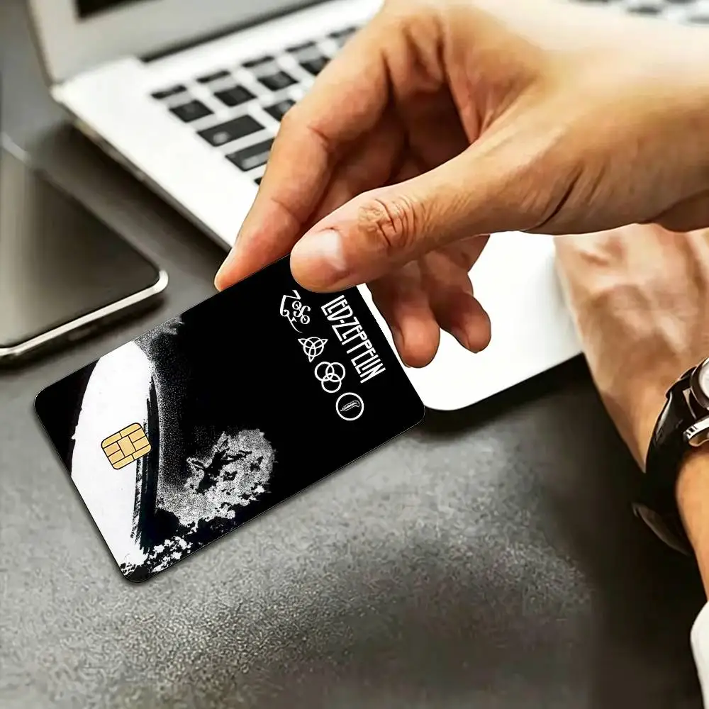 Band Led Zeppelin HD Waterproof Credit Card Stickers Silicone Decals For Chip Game Cards Gift