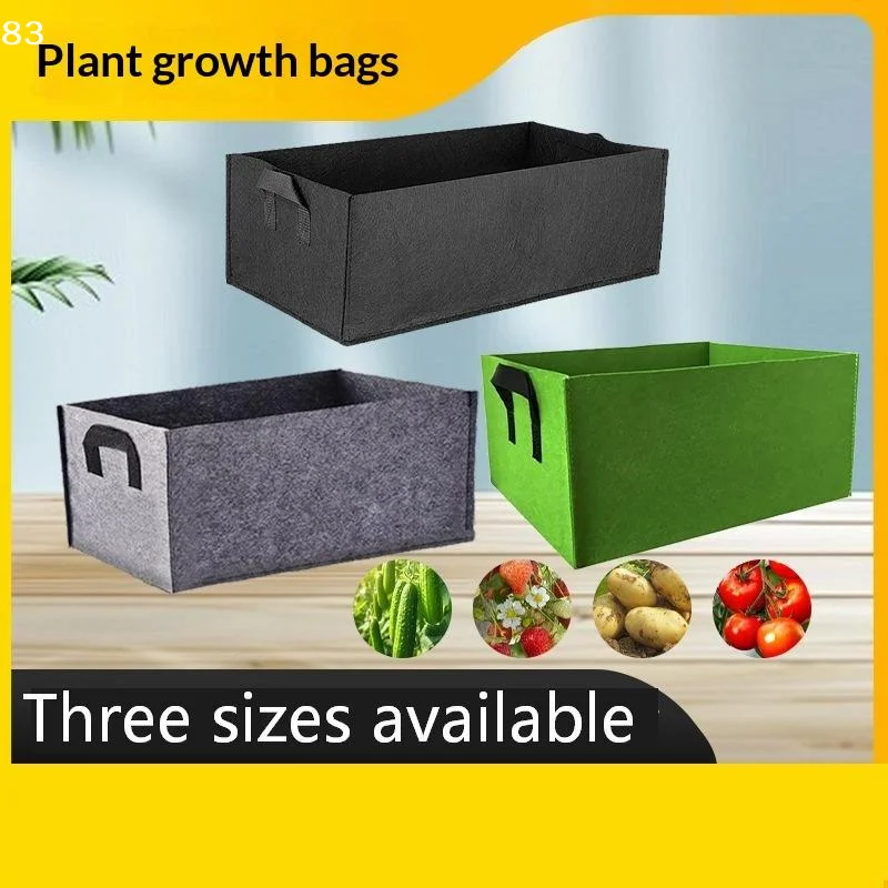

Rectangular Fabric Plant Grow Bag Breathable Non Woven Planter Pot With Handles Foldable Grow Bucket For Vegetables And Flowers