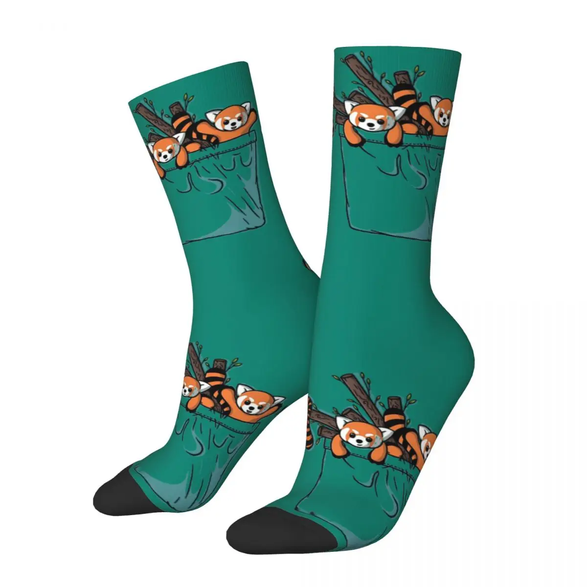 

Hip Hop Vintage Pocket Bears Crazy Men's compression Socks Unisex Red Panda Harajuku Seamless Printed Novelty Happy Crew Sock