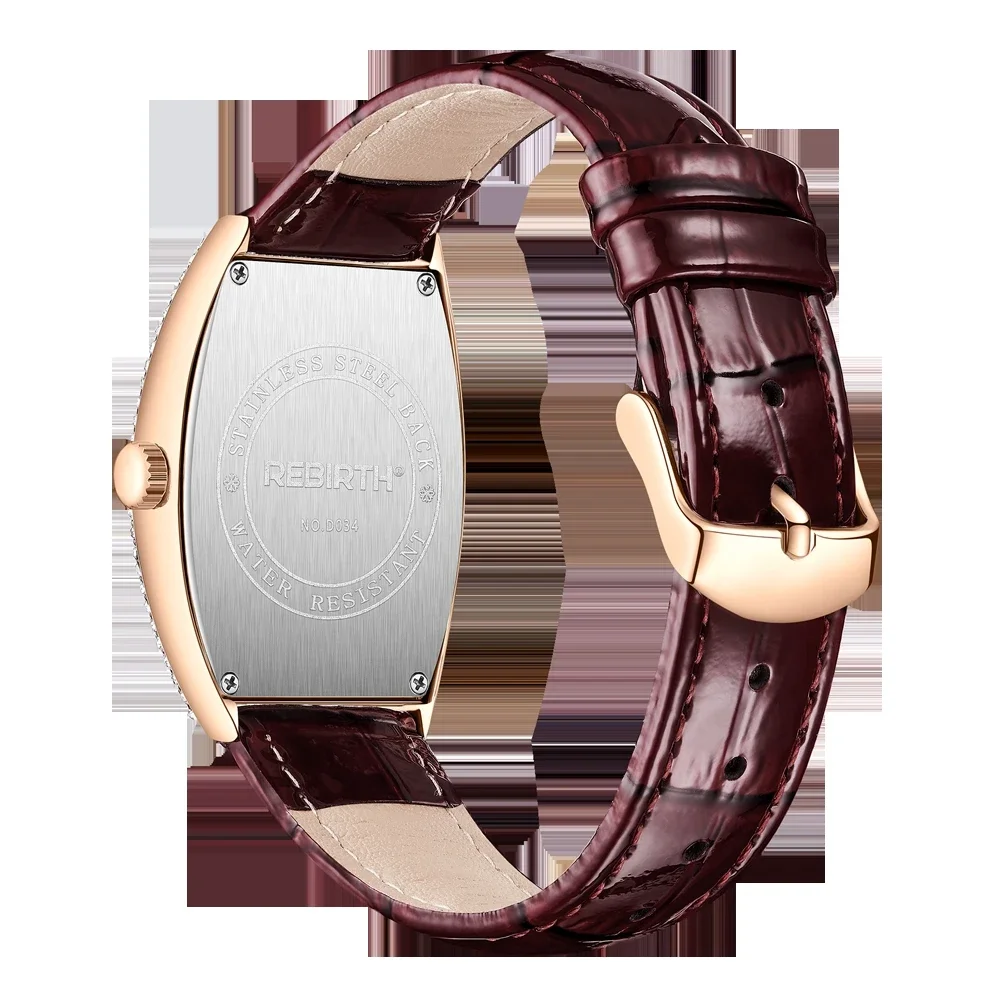 2022 Fashon Top Brand Rebirth Lady Luxury Leather Gift Woman Quartz Clock Tonneau Classic Female Wrist Watches For Relogio