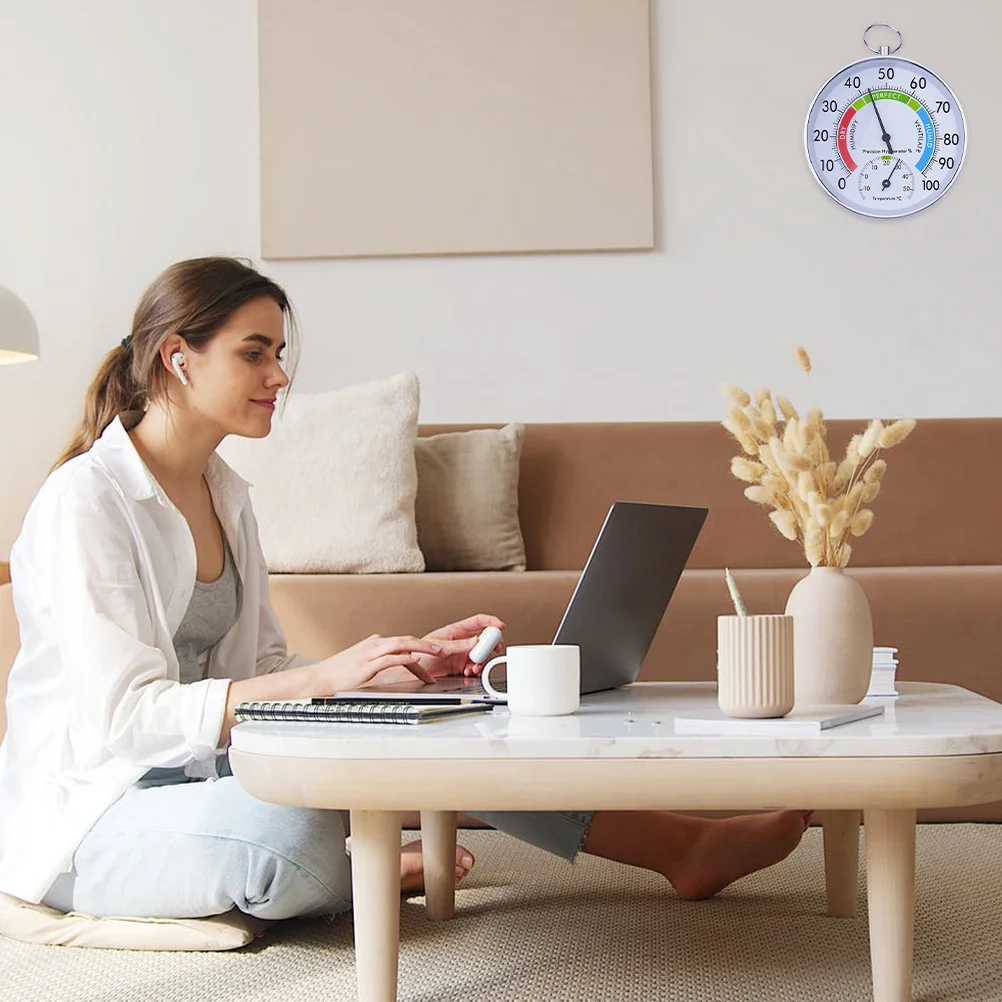 

Indoor Outdoor Hygrometer Home Garden Hanging Digital Thermometer Aluminum Alloy Durable Hygrometer Sauna Room Balcony