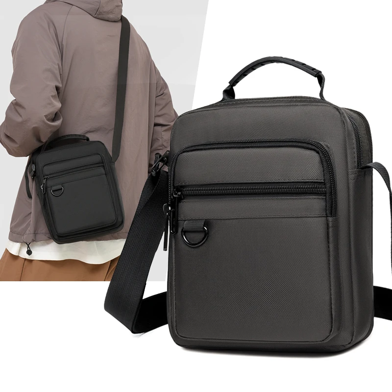 

Мужская сумка через плечо, повседневная маленькая сумка-мессенджер на молнии, простая мини-сумка через плечо для мобильного телефона, модный рюкзак на слинге