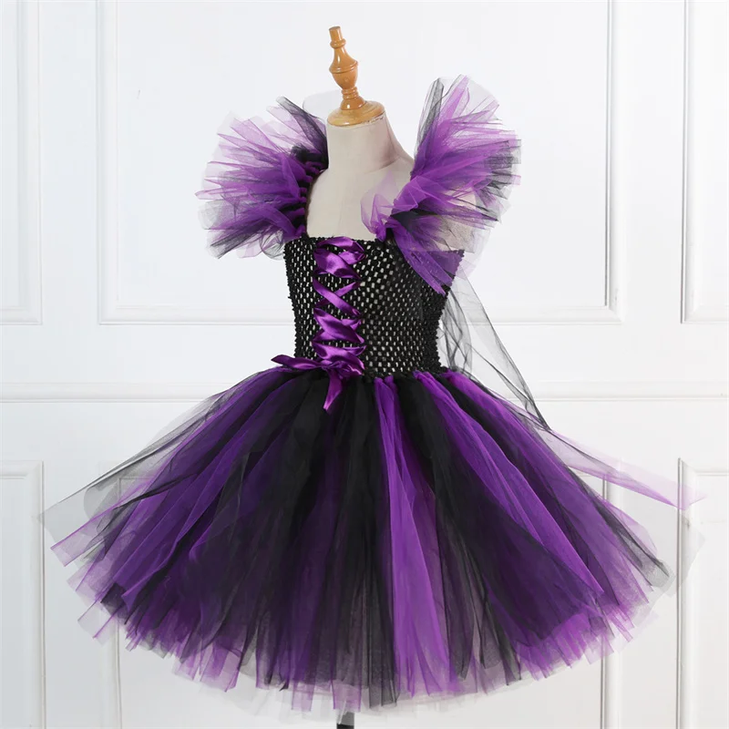 New Kids Halloween Performance Dresses Children Cartoon Shape Puff Mesh Skirt Girls Trend Festival Outdoor Party Clothes  345