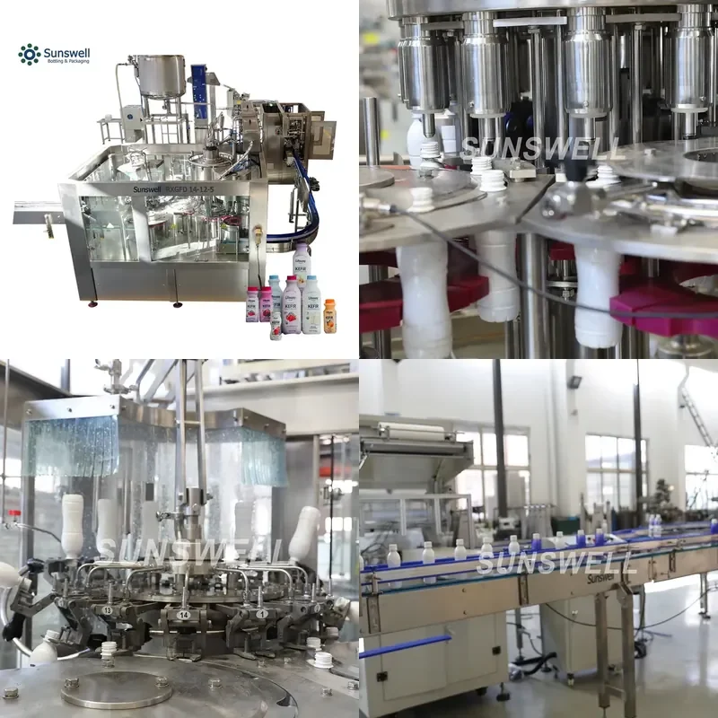 Máquina Llenadora de Botellas de Leche y Kéfir 3 en 1, Totalmente Automática, de Acero Inoxidable, Modelo 2026