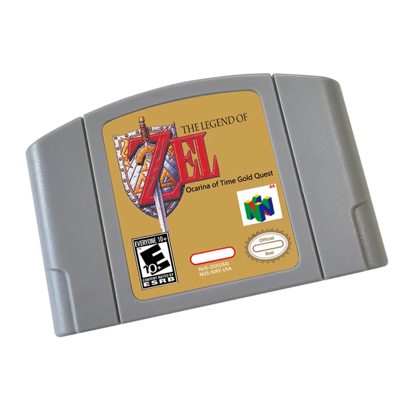 N64 games Cartridge-Legend of Zel Ocarina of Time Gold Quest NTSC  And PAL Version Retro Games reconstructed