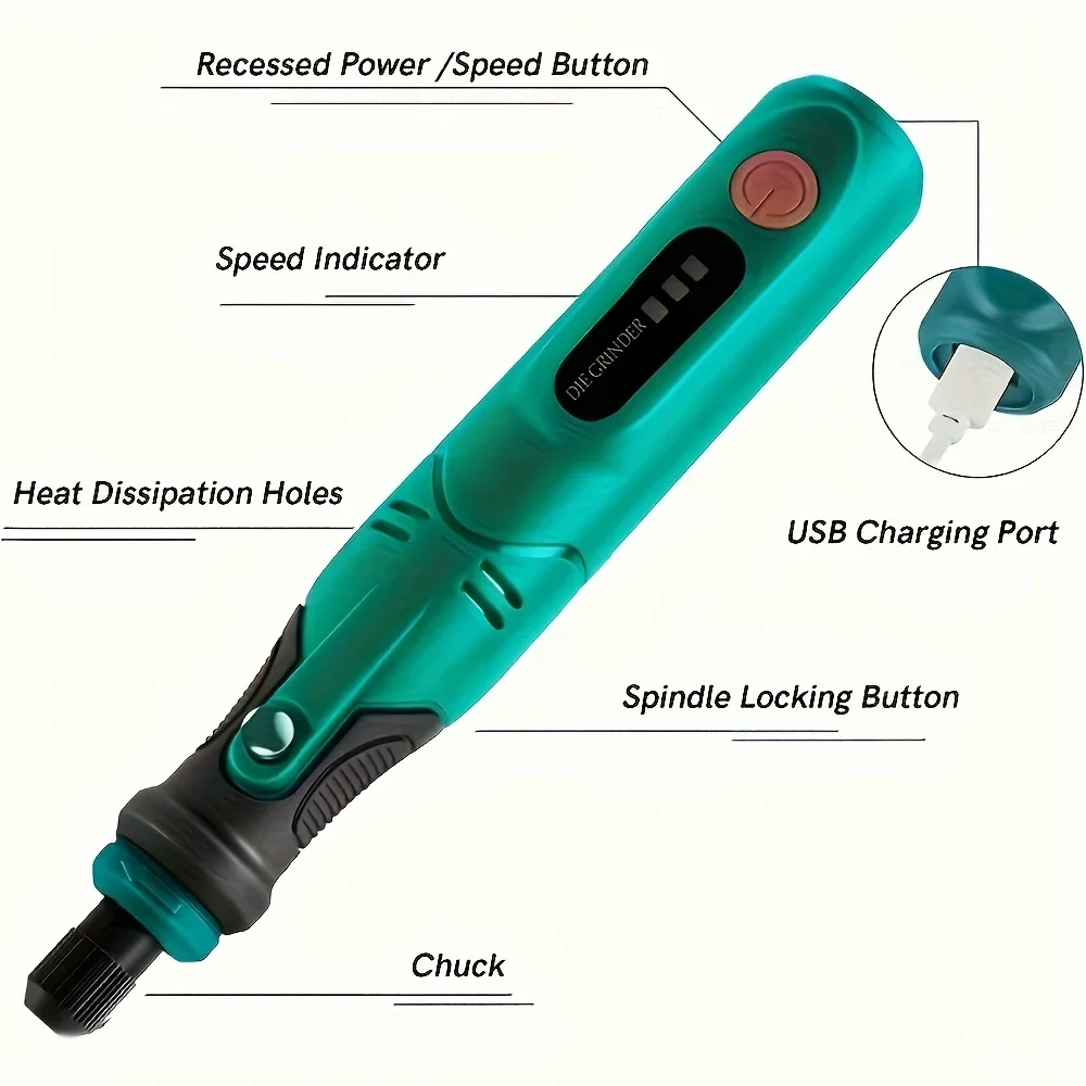 JANGKLIFE USB Cordless Rotary Tool Kit Woodworking Engraving Pen DIY For Jewelry Metal Glass Mini Wireless Drill