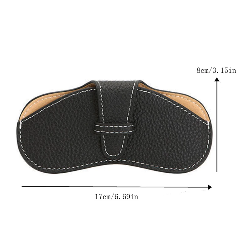 Caso de óculos de couro portátil, Miopia Glasses Bag, Soft Slim Sunglasses Storage Bag, Capa protetora simples, preto, marrom, cinza