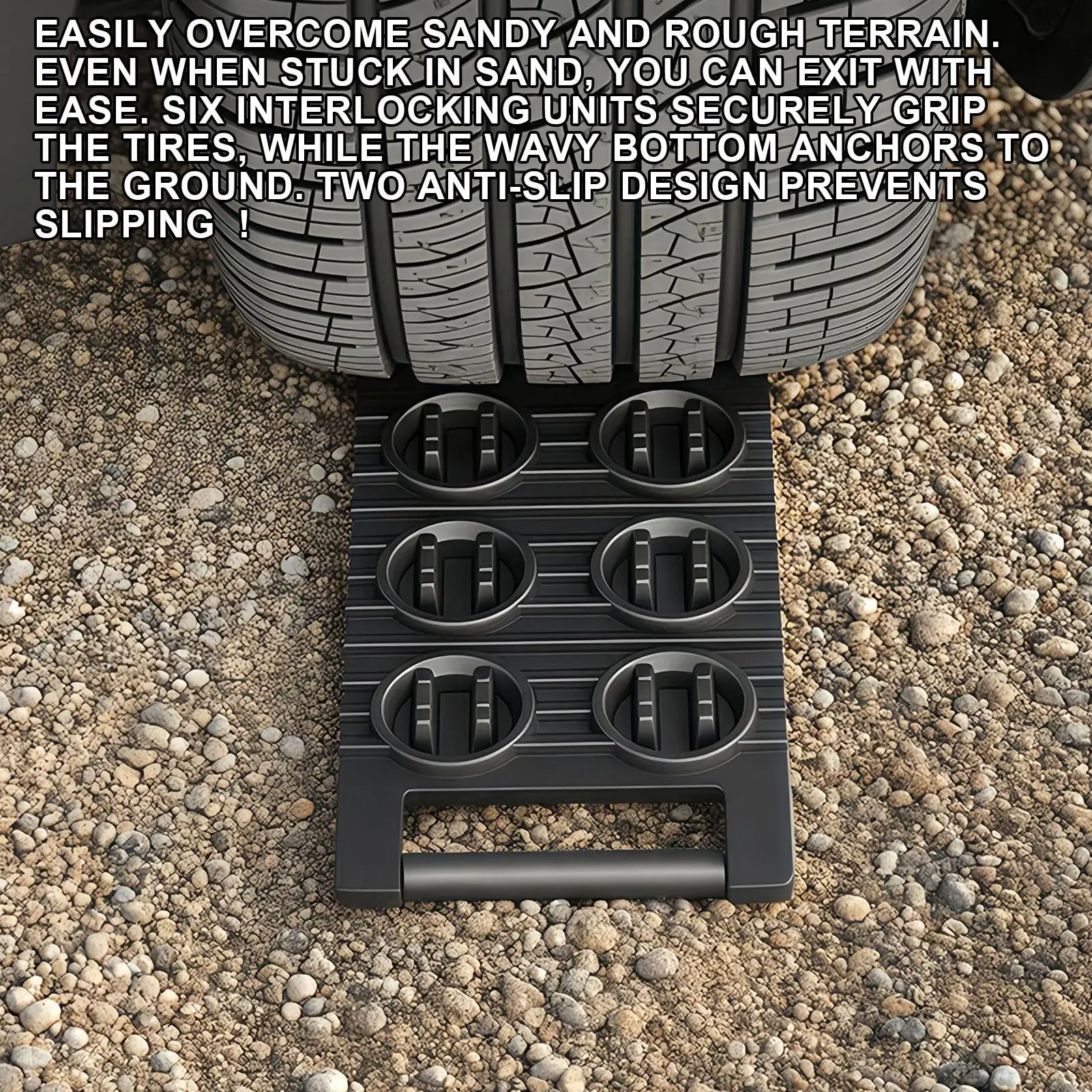 Tire Traction Mats 2 Pieces Recovery Traction Tracks Ladder Pad For Vehicle Rescue Muddy Roads Rocky Trails Hiking Camping