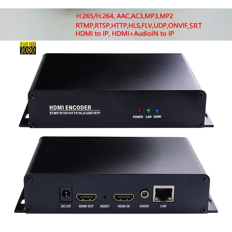 To IP H.265/H.264 Video Encoder With Loopout By HTTP RTSP RTMP/RTMPS UDP SRT ONVIF