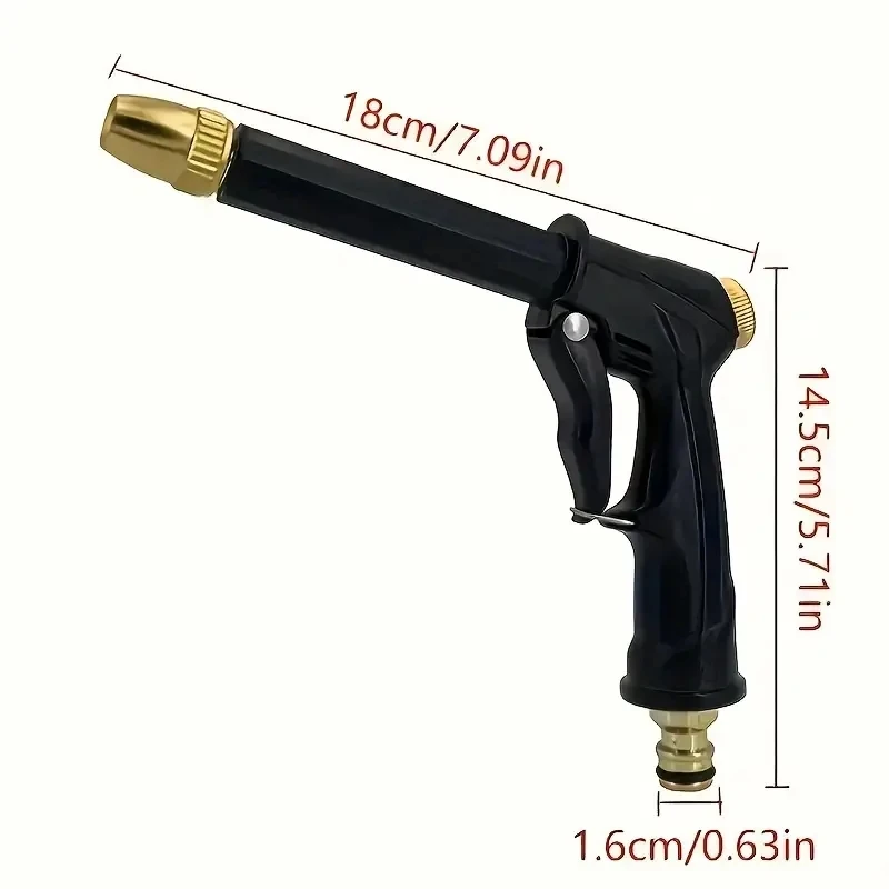 Garden Water Gun Cleaning Machine High-Power High-Pressure Car Washing Water Gun Nozzle Adjustable Garden Spray Car Washing Tool