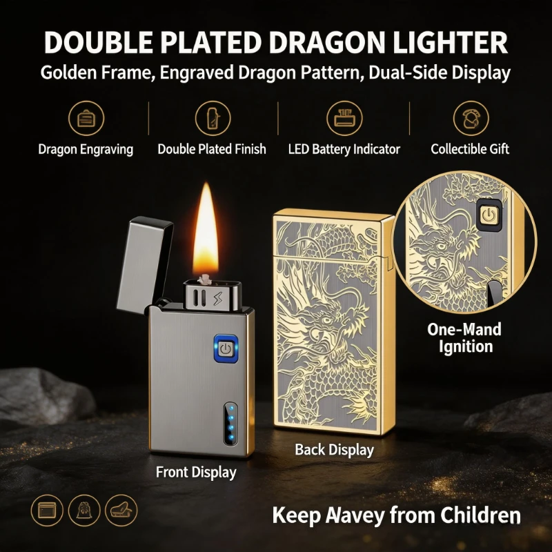 5‑Ignition‑Mode Smart Voice‑Controlled Lighter for Men, New‑arrival Dual‑energy Multifunctional Ignition Device, Cool High‑tech