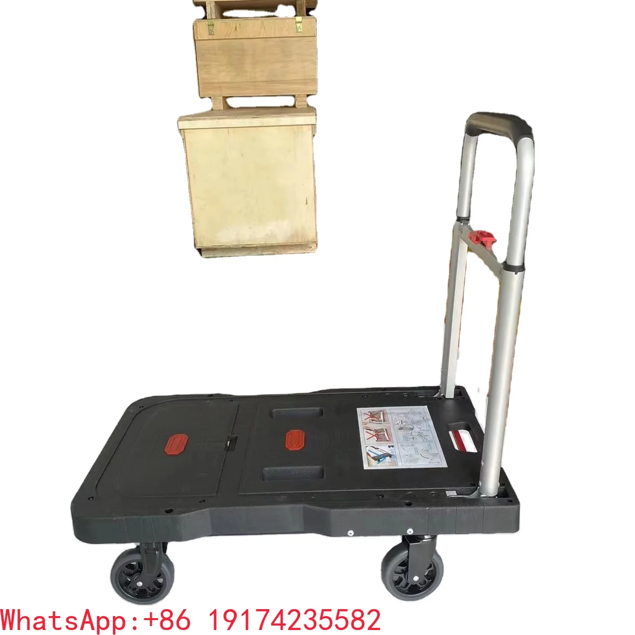 

Silent 150kgs Portable Plastic Trolley Hand Cart Collapsible Folding Retractable Customizable ZH150B