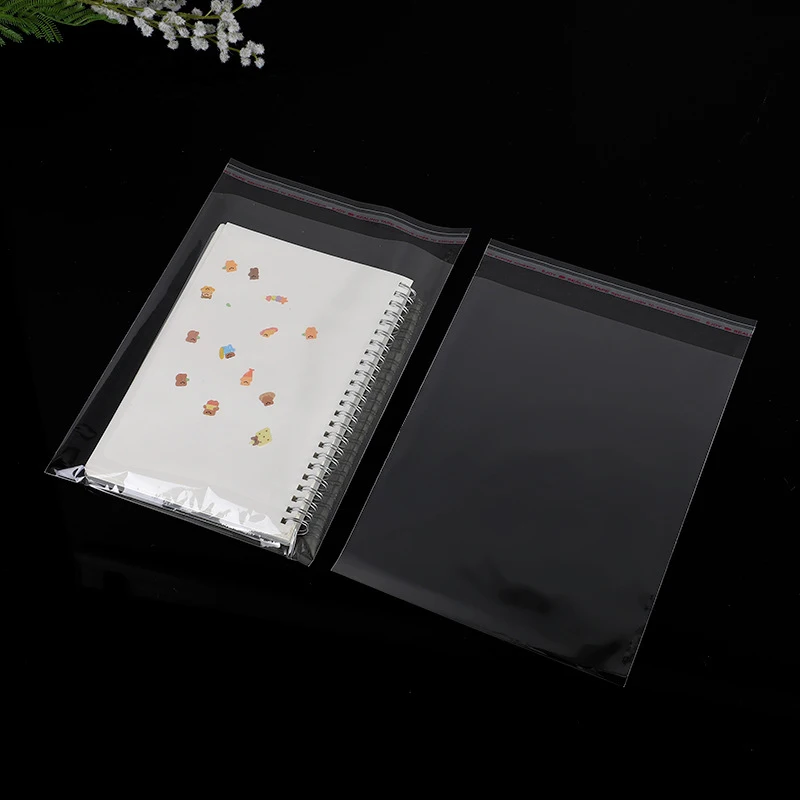 TETP 500Pcs 13cm/14cm/15cm Transparent Opp Self-Adhesive Bag For Notebook CD Postcard Mirror Gift Packaging Cellophane Wholesale