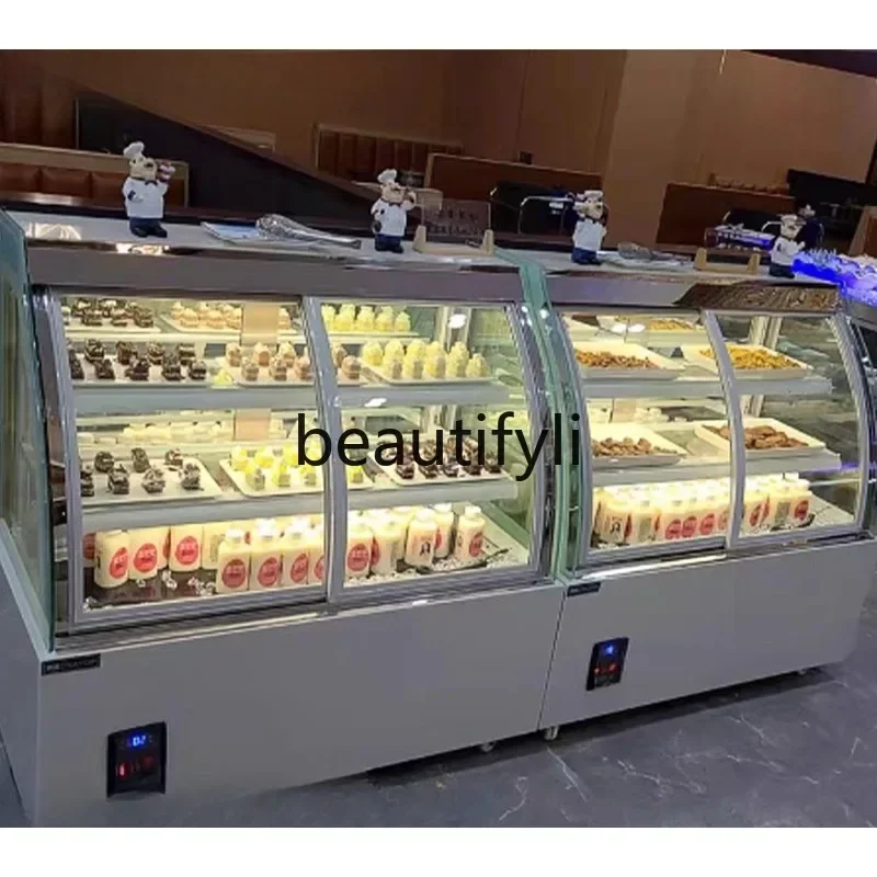 2003 Dessert Fresh-keeping Cabinet Cake Beverage Restaurant Glass Display Cabinet Freezer Commercial Refrigerator