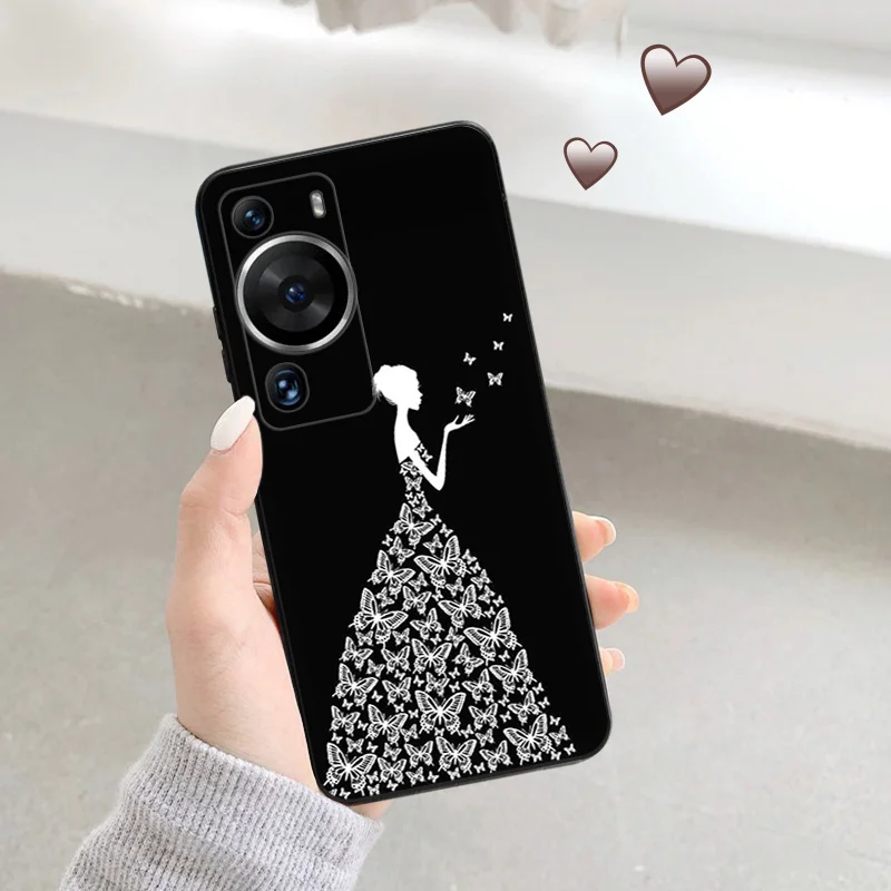 Matte Phone Case for Huawei P20 Pro P Smart P40 P30 Lite Moto G30 G31 G200 One Fusion Nocturnal Butterfly Soft Black Case Funda