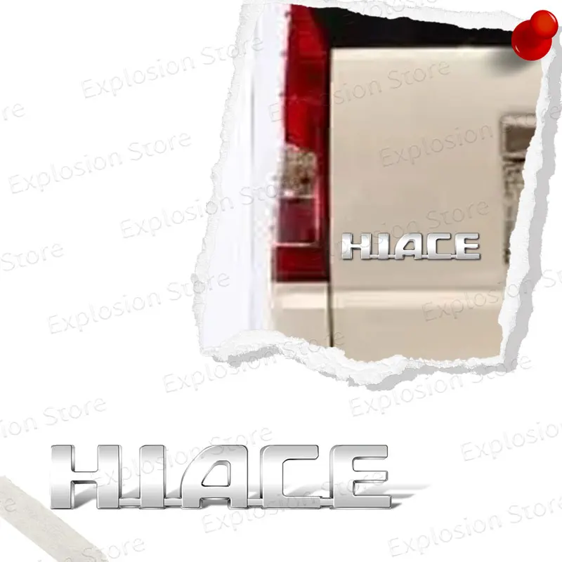 1Pcs ABS Plastic HIACE Letter Logo Car Fender Side Emblem Sticker Rear Bumper Tail Door Trunk Decal Decoration Accessories