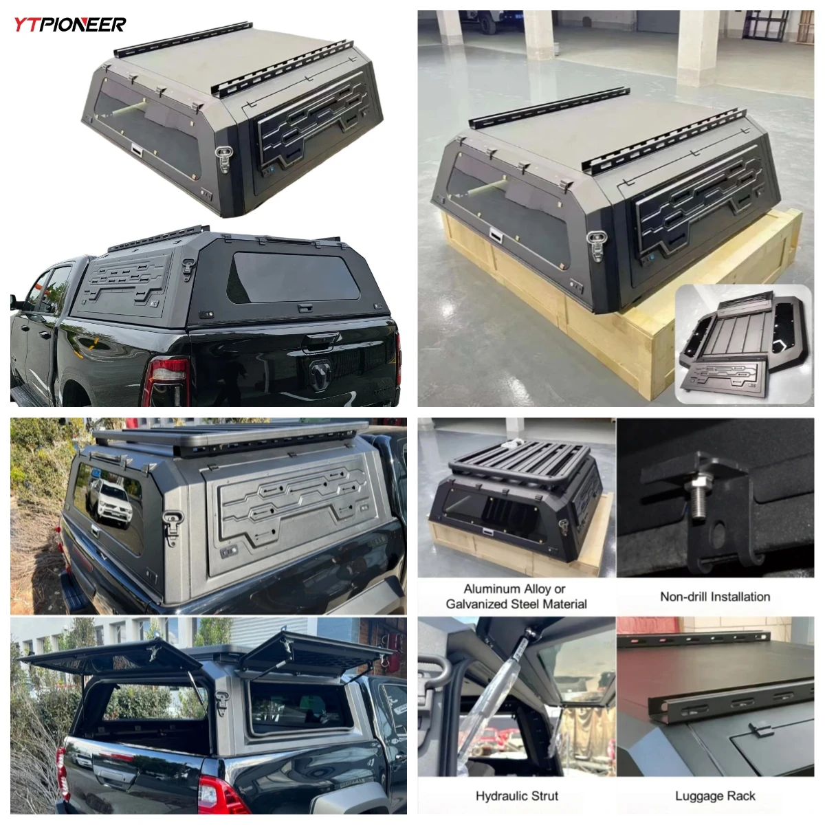 

2021 2022 2024 Ram 1500 2500 3500 Big Horn 6'4 Smart Truck Bed Cap Metal Topper Camper Shell Aluminum Canopy