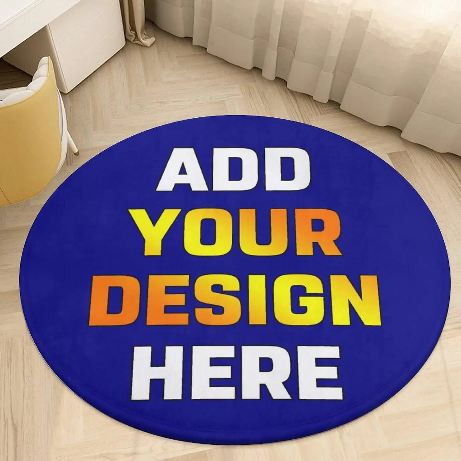 Custom Round carpet Anti-Slip Round Area Rug Large for Home Living Room Bedroom Decor Chair Drum Rug Chair Doormat