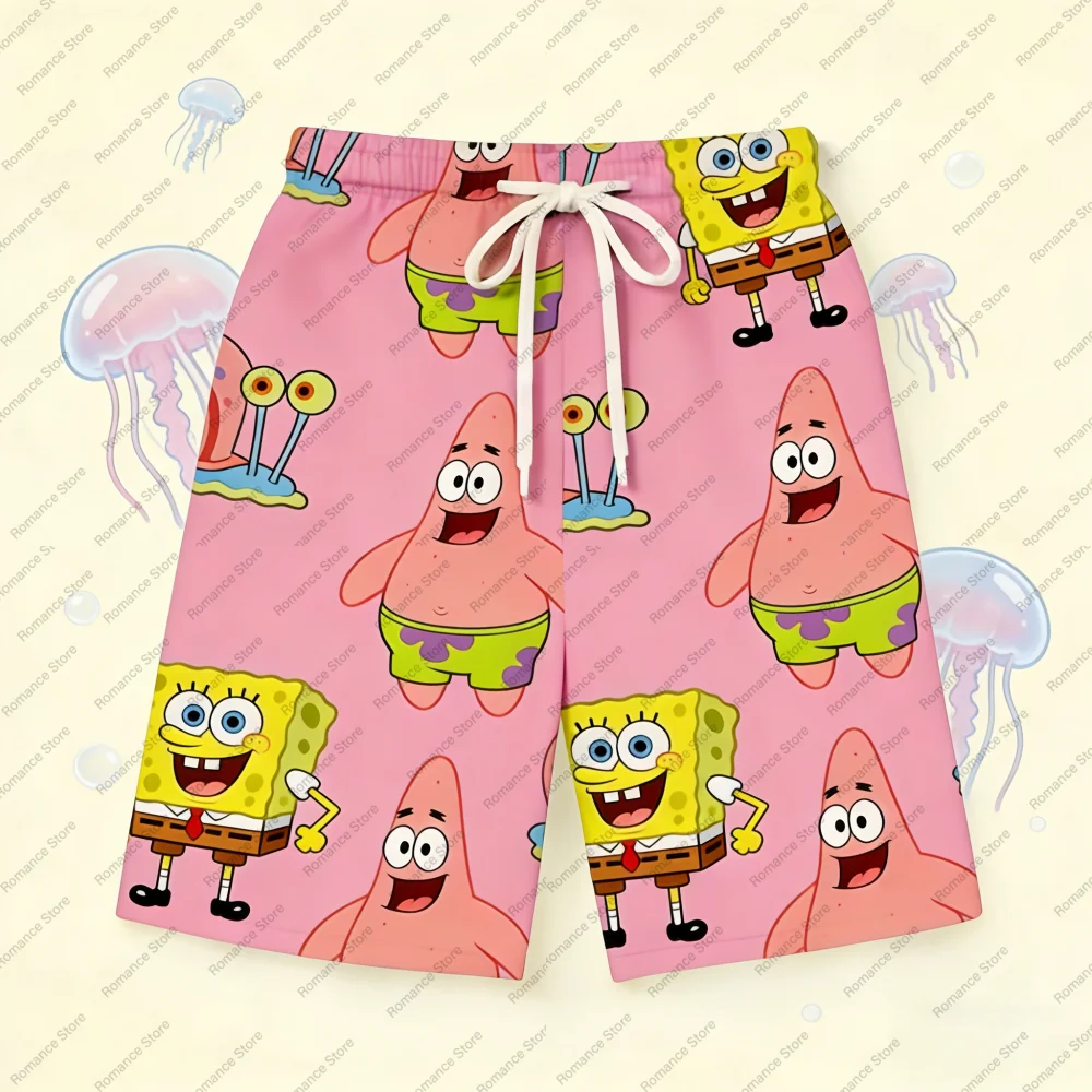 

Новые летние мужские повседневные и удобные спортивные шорты с изображением Губки Боба, дышащие, быстросохнущие баскетбольные шорты большого размера