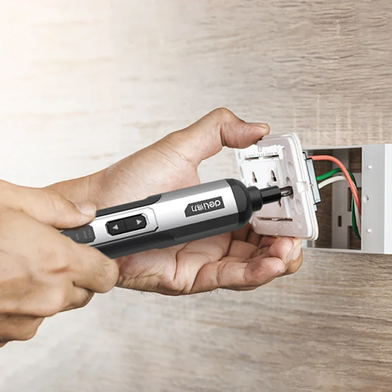Deli Electric Screwdriver Mini Cordless Rechargeable 2000mah Adjustment Power Drill Multifunction Disassembly Torque Repair Tool