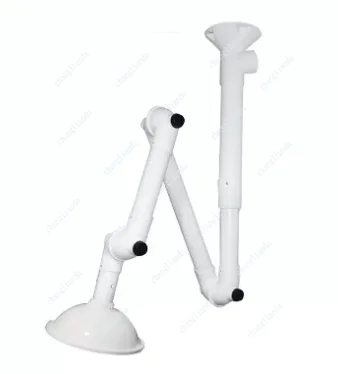 Laboratory Flexible Fume Extraction Arm Rotatable Suction Hood Wall Ceiling Mount Lab Chemical Gas Dust Ventilation Exhaust Tool