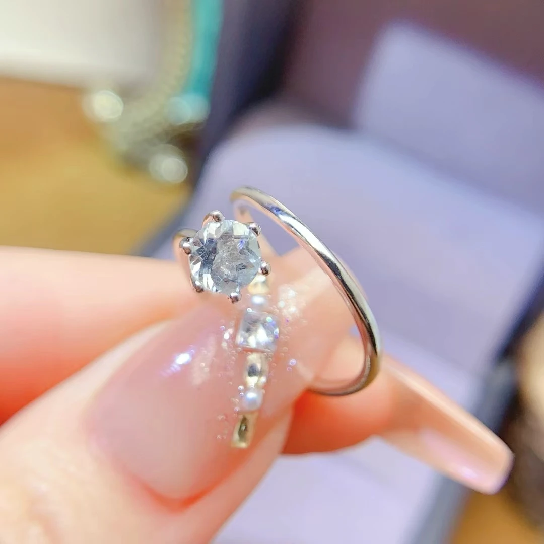 خاتم KJJEAXCMY من الزبرجد الطبيعي S925 فضي رائع مليء باللمعان بسيط وأنيق وعالي الجودة لعيد ميلاد الأكثر مبيعًا