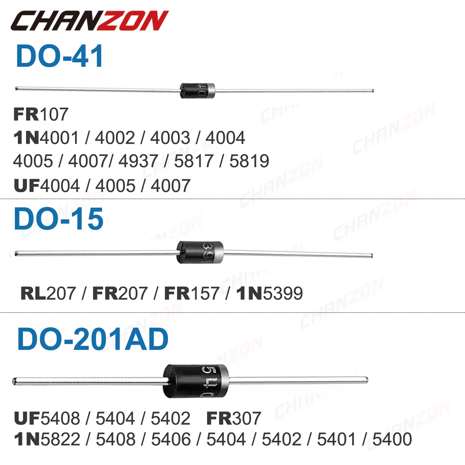 32値高速回復スイッチングショットキバリア整流ダイオード1N4001 1N4004 1N4007 1N5408 UF4007 1N5817 1N5819 1N5822 1N4148