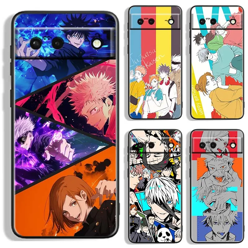 

Anime J-Jujutsu Kaisen Yuji Phone Case For Google Pixel 9a 9 8A 8 7 7A 6 6A Pro XL 2024 5G Black Soft TPU Silicone Cover