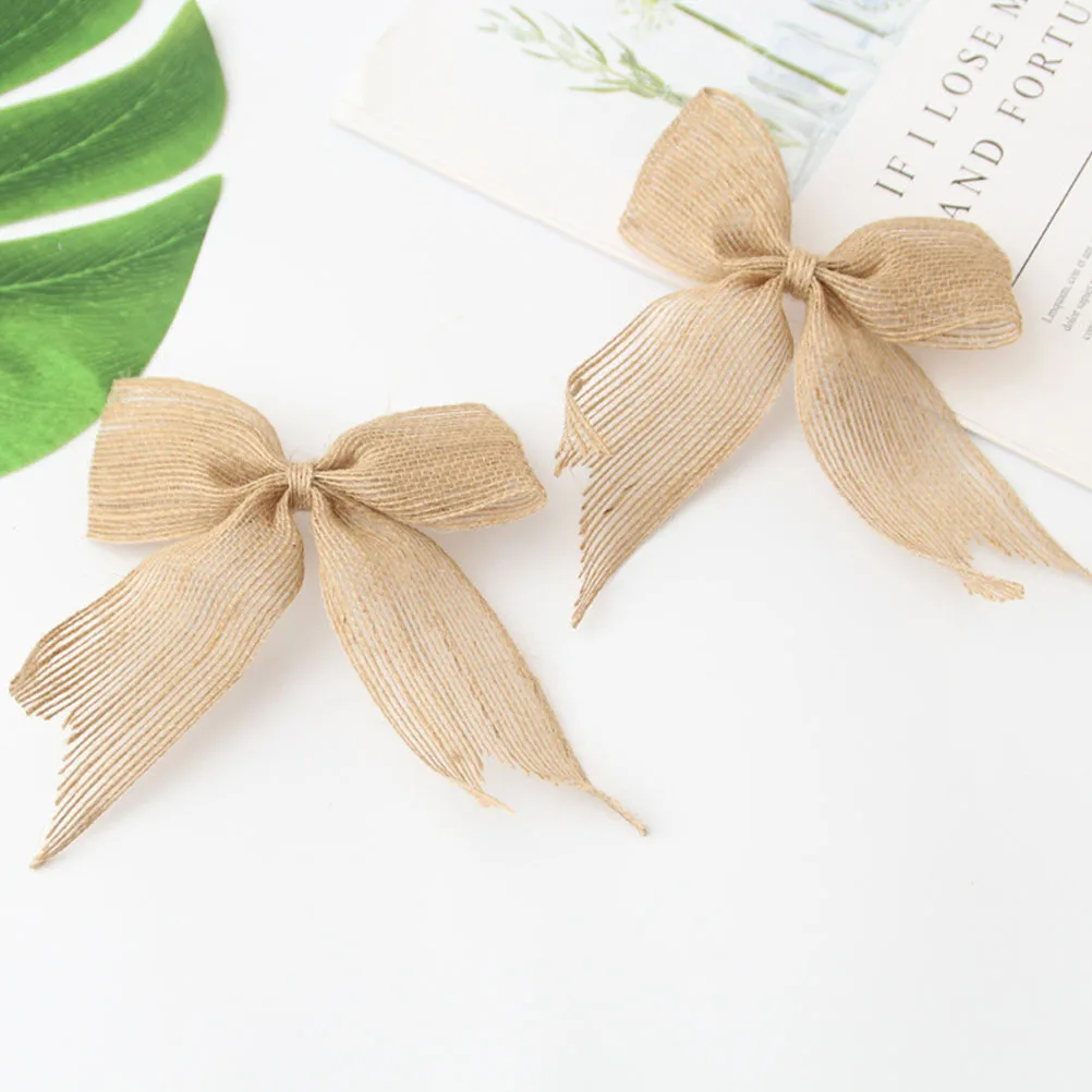 

15pcs Bowknot Decoration Set Linen DIY Party Wedding Christmas Home Decor Supplies Elegant Natural Design Indoor Outdoor Use