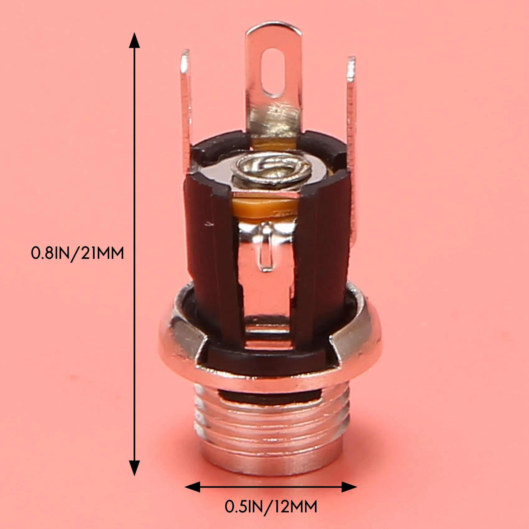 Connecteur femelle de montage sur panneau, prise d'alimentation CC, 5 pièces, 5.5mm x 2.1mm