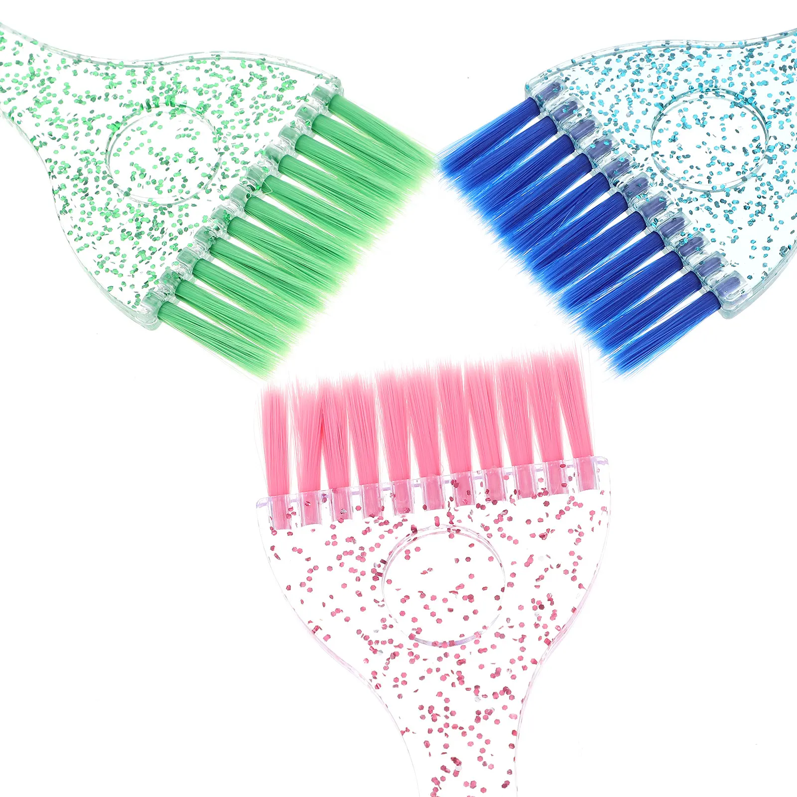 

3 Pcs Hair Coloring Brush Key Salon Hairstylist Hairdressing Tint Dye Highlighting Applicator Weave