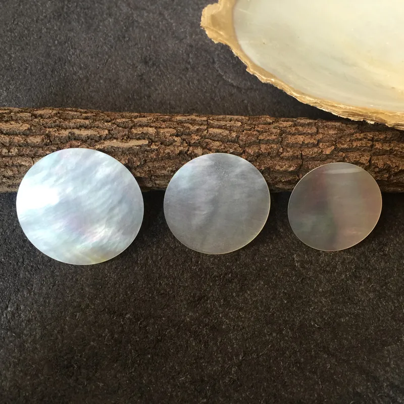 5pcs/lot 26/28/30mm Diameter Round White Natural Mother of Pearl Shell Sheet DIY Accessories and Inlay Carved Material view 5