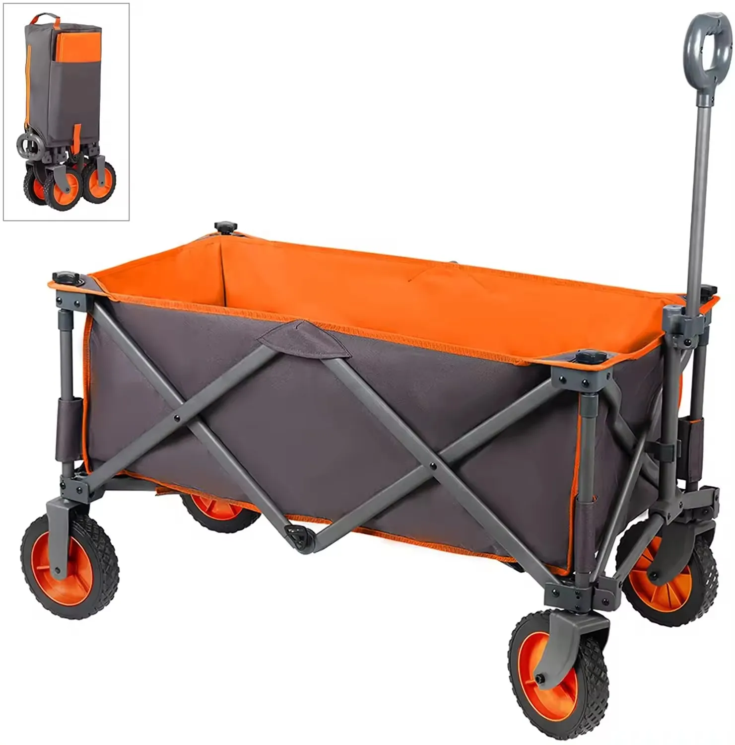 Portable Folding Wagon Outdoor Garden Beach Trolley Wagon for Camping Fishing Shopping OEM & ODM Supported