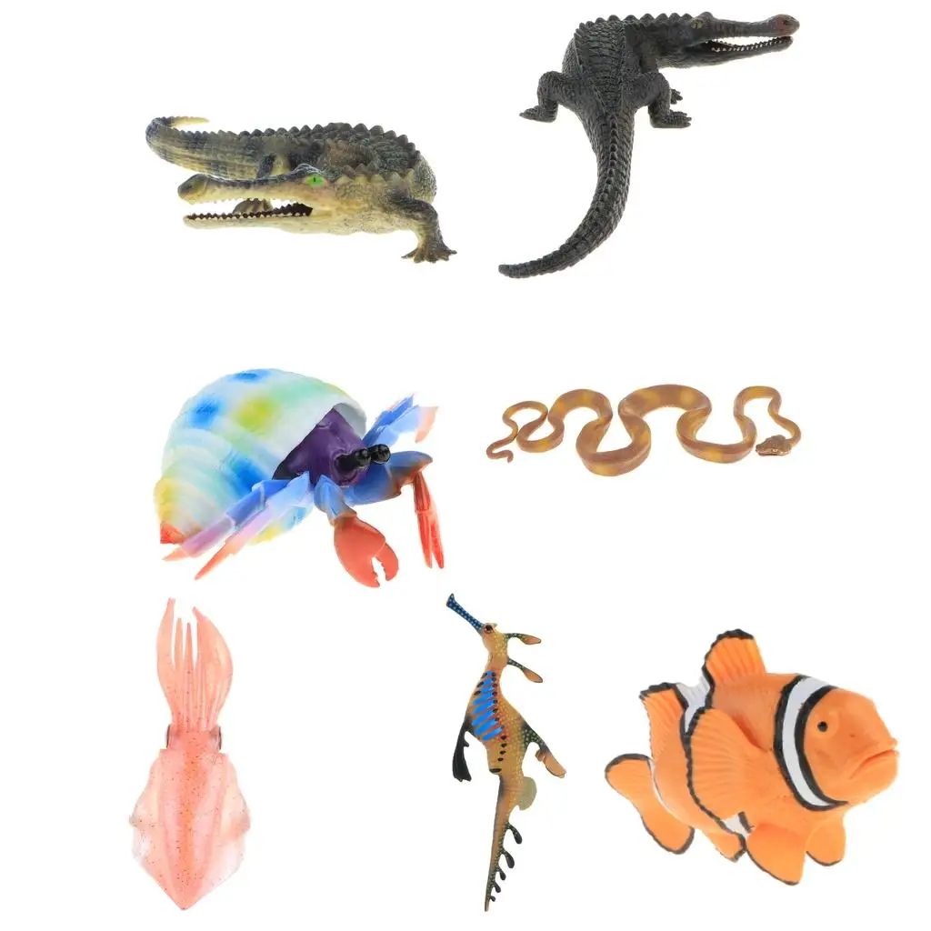 Realistic Plastic Ocean Animal Figure Simulation Toy for Kids Desktop Educational Decoration