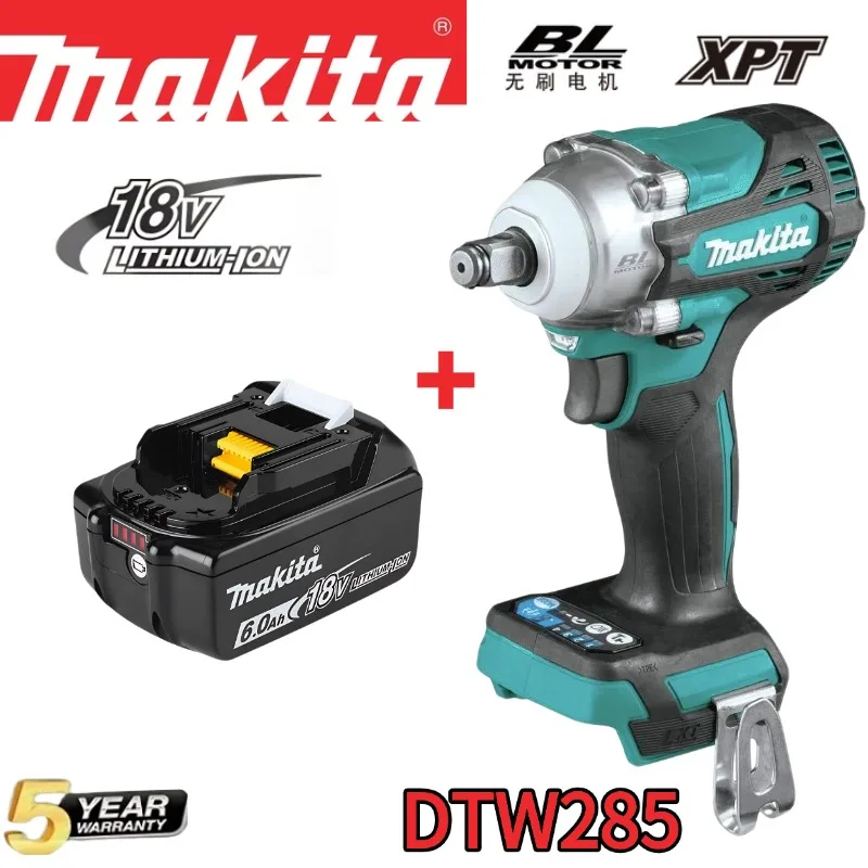 Makita DTW285 18V LXT ®   Lithium-Ion sans balais sans fil 4 vitesses 1/2" carré. Clé à chocs d'entraînement avec batterie Trust AnvilMakita 18V