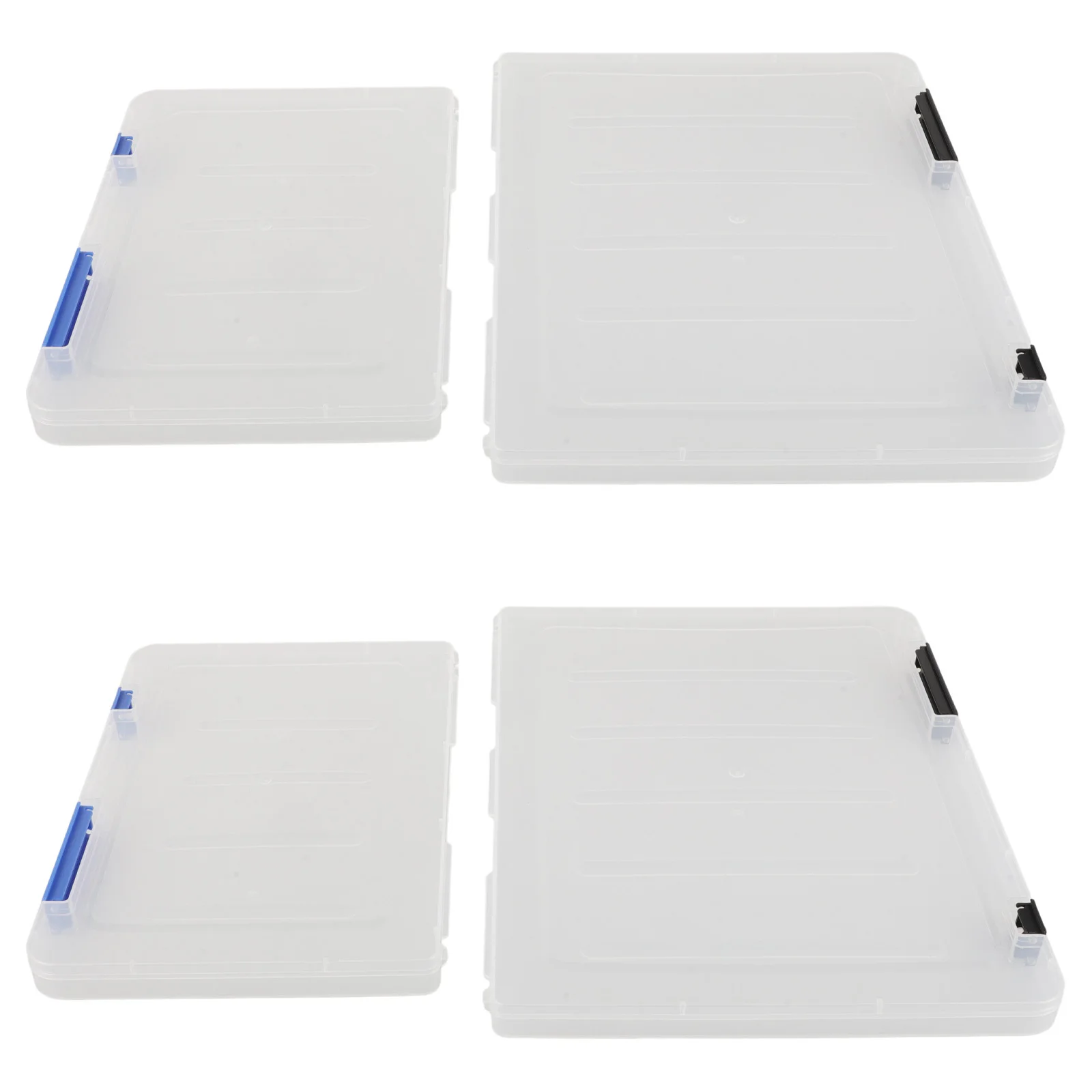 

Набор из 4 прозрачных утолщенных органайзеров для документов формата А4/А5 с двойной застежкой, портативный кейс для проектов для офиса и школы