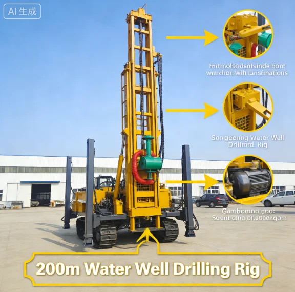 Customized China Factory 250M Drilling Depth Borehole DTH Water Well Drilling Rig Machine