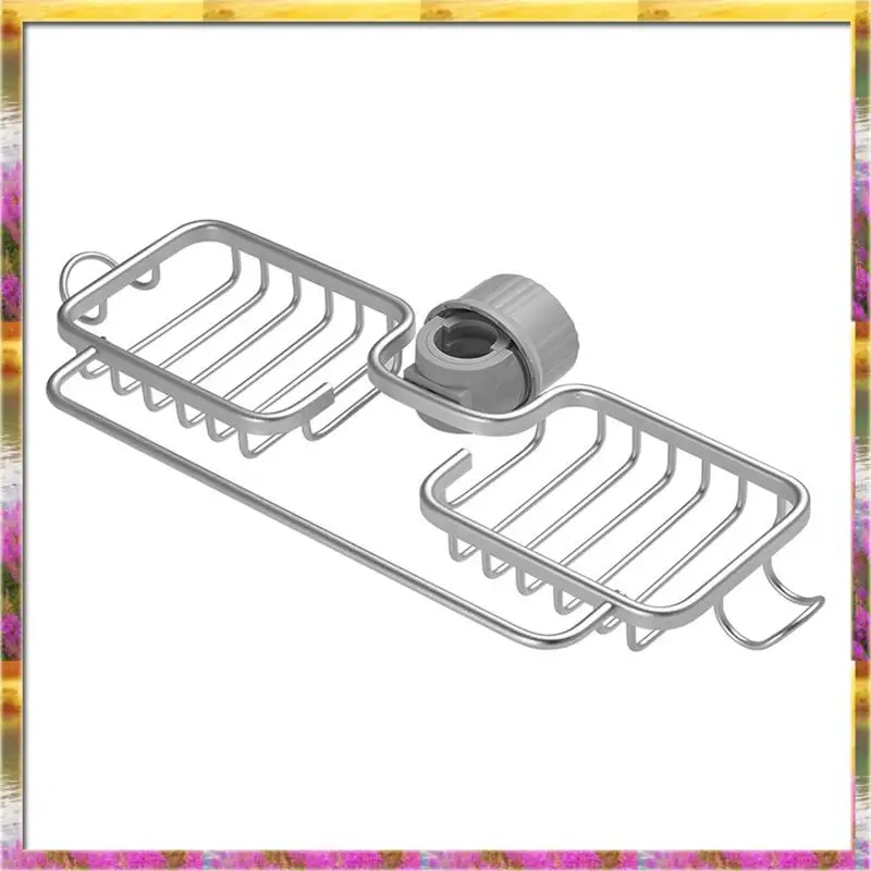 ABSU المطبخ الفضاء الألومنيوم بالوعة استنزاف رف الإسفنج تخزين صنبور حامل تجفيف الصابون الرف سلة المنظم #1