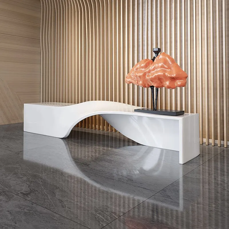 Painting front desk reception desk personalized creative welcome desk irregular checkout page fiberglass bar custom counter