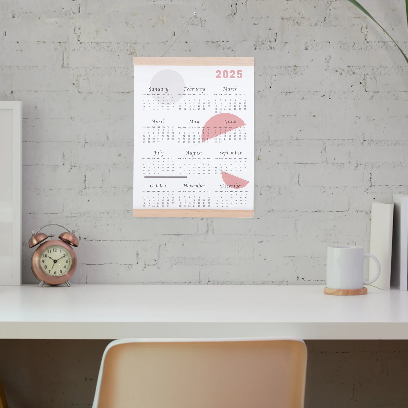 Calendrier en toile à l'huile, support de décoration pour la maison, pour mur, images suspendues esthétiques