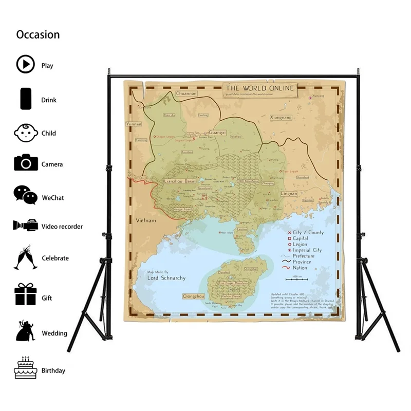 Póster de arte de pared con mapa Retro para niños, pintura en lienzo sin marco, decoración del hogar para sala de estar, suministros escolares, 60x60cm