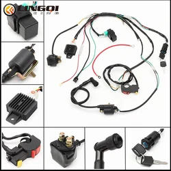 LINGQI RACING Motorcycle Full Wire Harness Assembly CDI Ignition Coil Wiring Kit For Quad Dirt Pit Bike ATV Go Kart Buggy