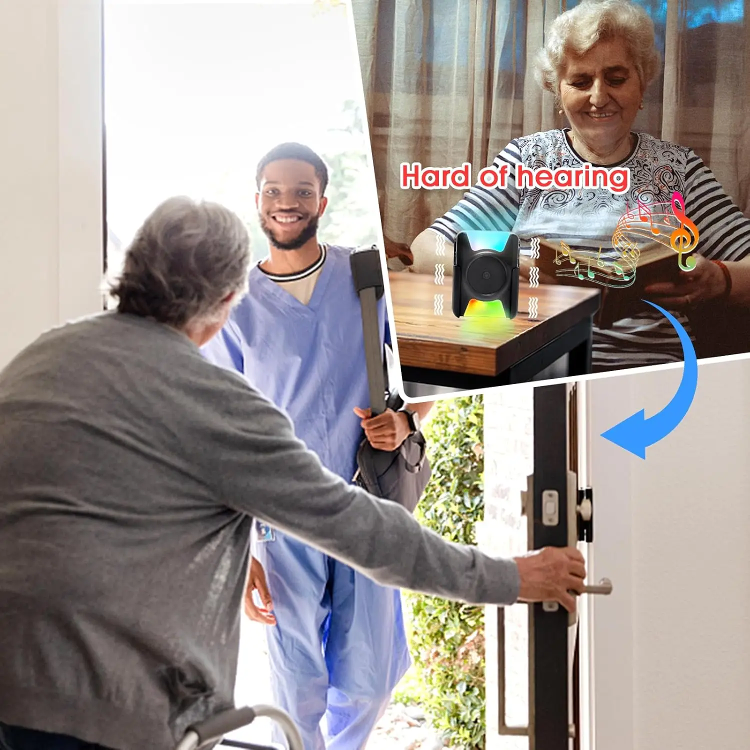 Calling System Pagers Wireless Battery Operated Vibrating Flashing Elderly Care Equipment for Hearing Impaired